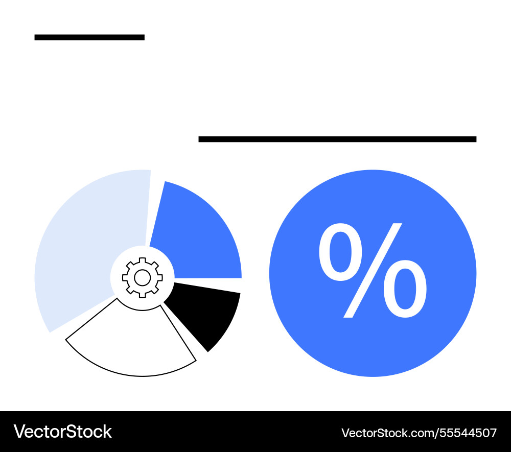 Pie chart and percentage symbol highlighting data Pie chart and percentage symbol highlighting data vector image
