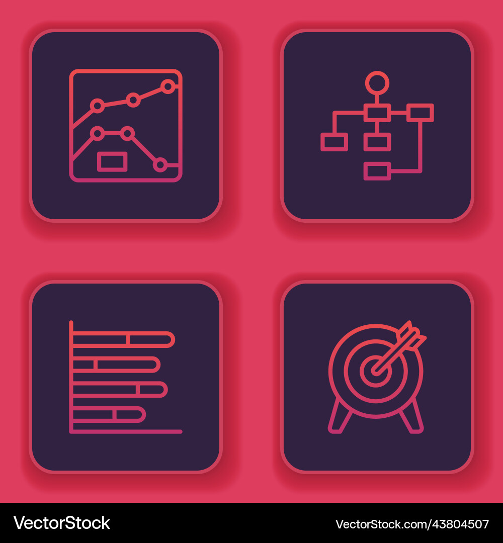 Set line graph chart diagram pie infographic Set line graph chart diagram pie infographic vector image
