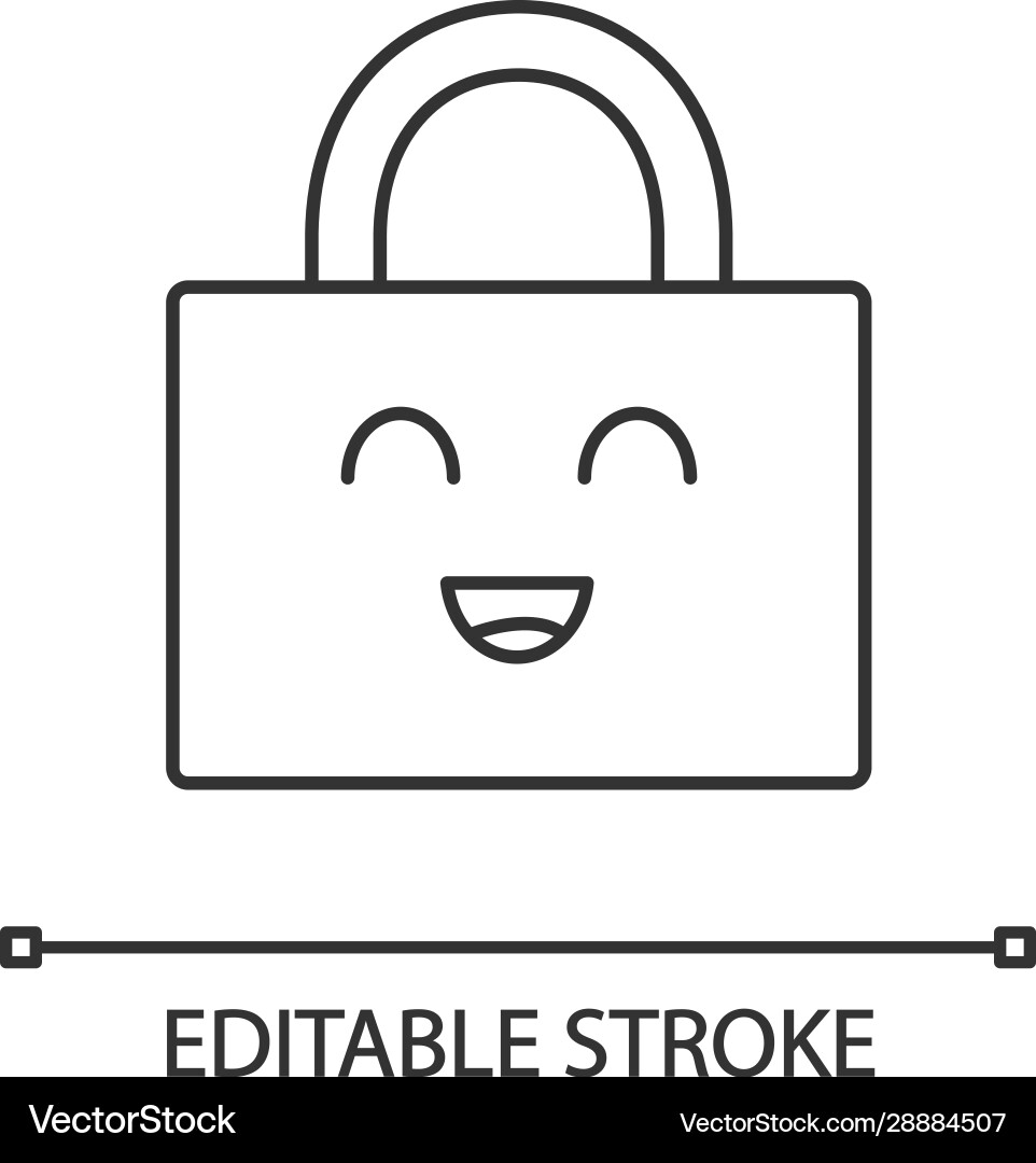 Smiling alarm clock linear icon Smiling alarm clock linear icon Vector Image