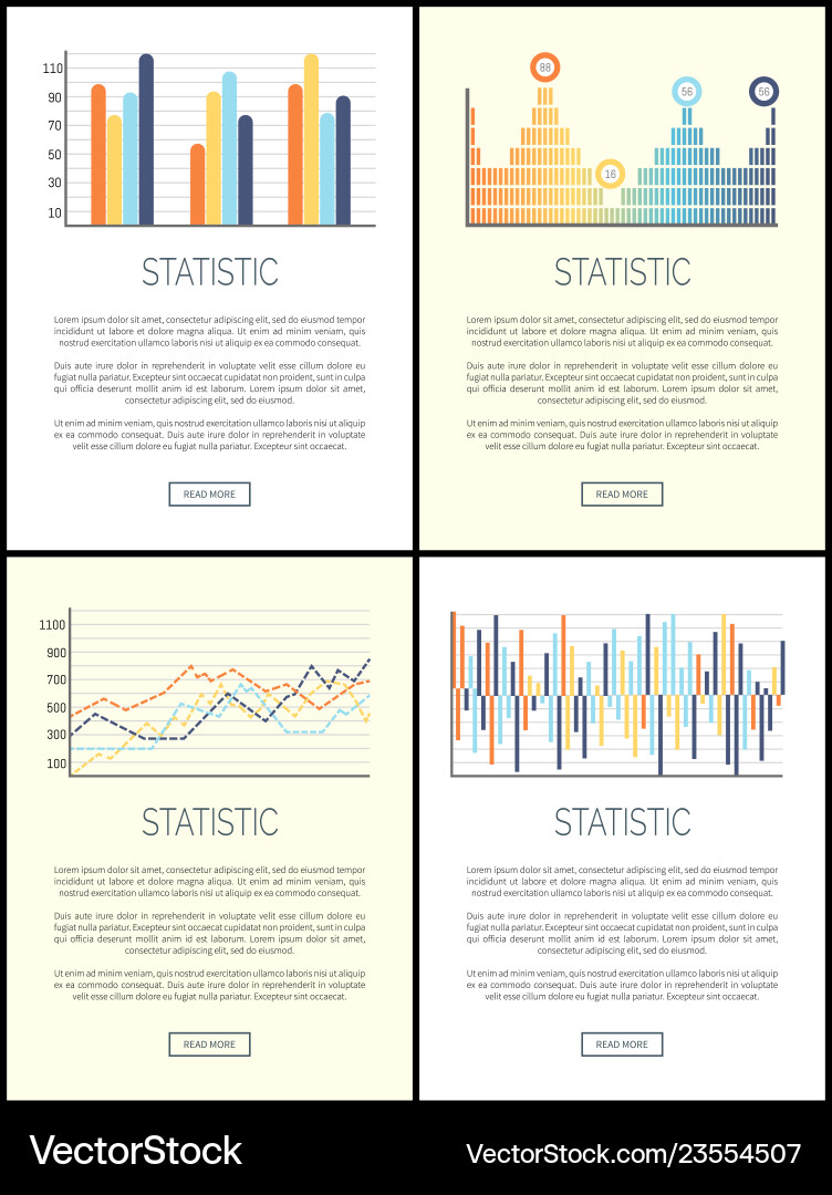 Statistics flowcharts and infographics with text Statistics flowcharts and infographics with text vector image