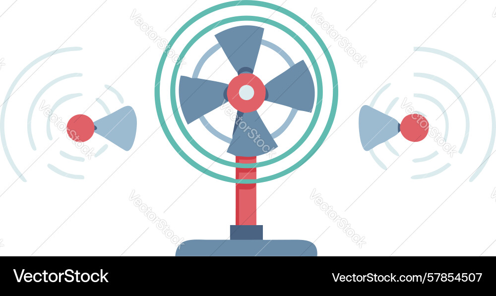 Table fan with oscillating airflow design Vector Image