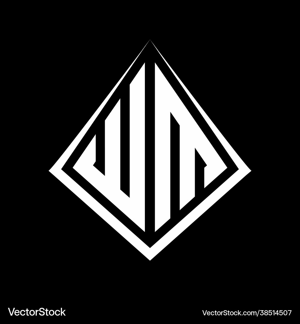 Wm logo letters monogram with prisma shape design Vector Image