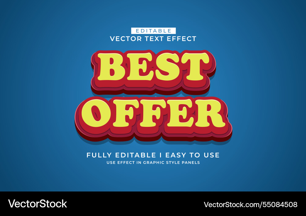 3d editable text effect typography style template 3d editable text effect typography style template vector image