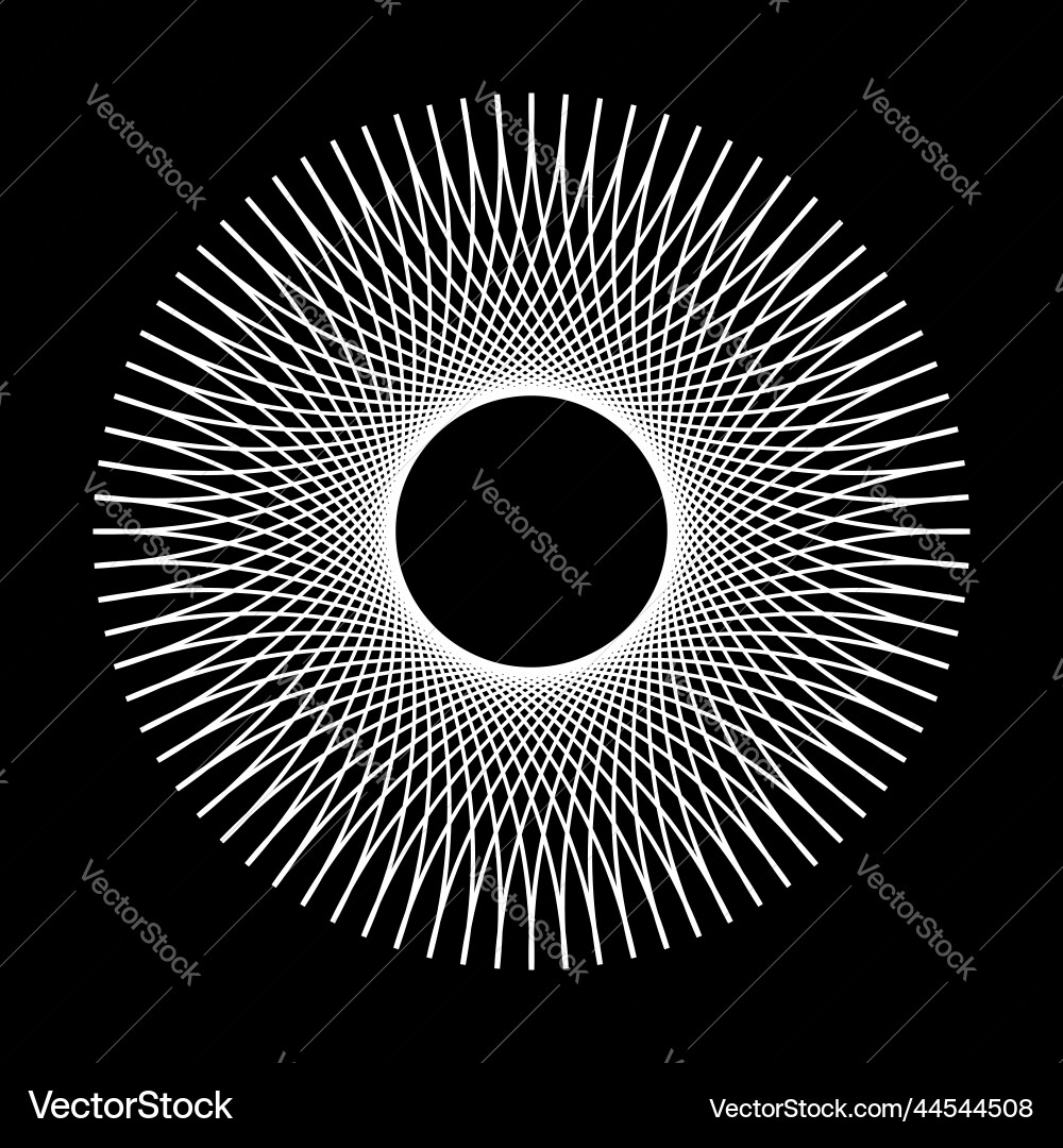 Abstract circle radial pattern white round design vector image