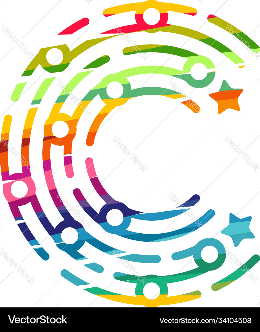 Abstract colorful c initial logo tech Abstract colorful c initial logo tech Vector Image