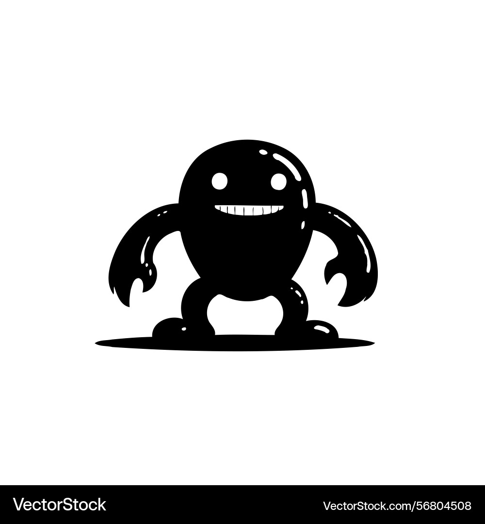 Abstract playful character with a toothy grin Abstract playful character with a toothy grin Vector Image