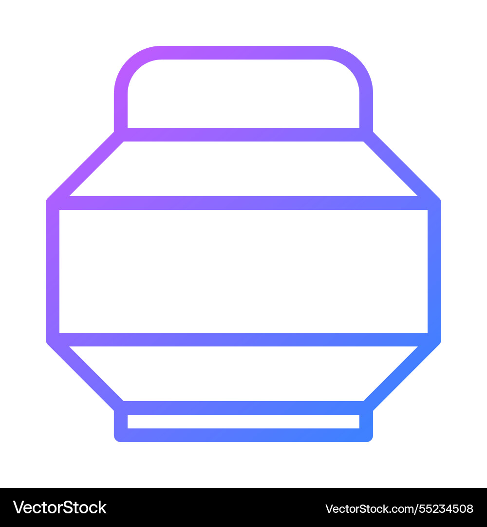 Abstract pot outline with gradient color vector image