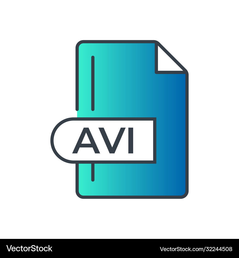 Avi file format icon extension gradient vector image