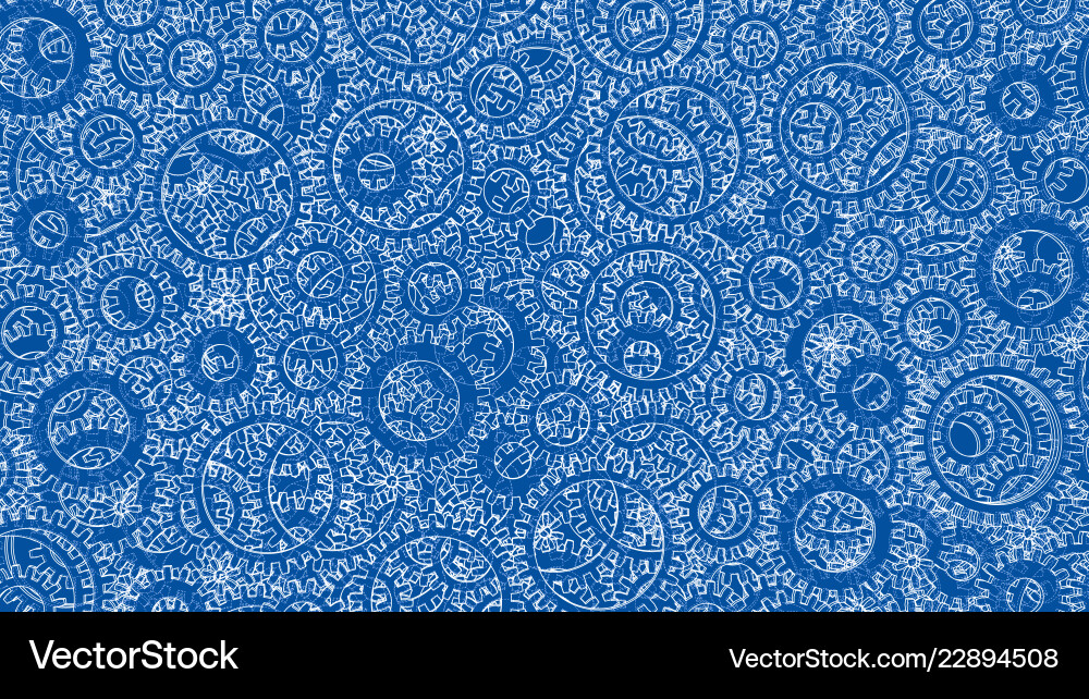 Background consisting of gears blueprint style Vector Image