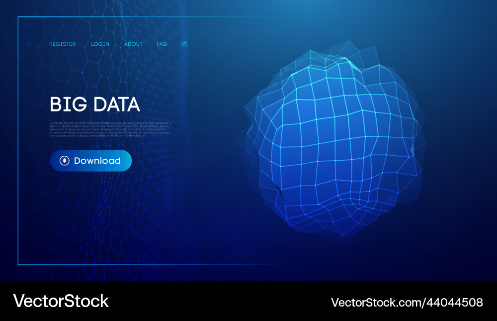 Big data cloud technology background blockchain vector image