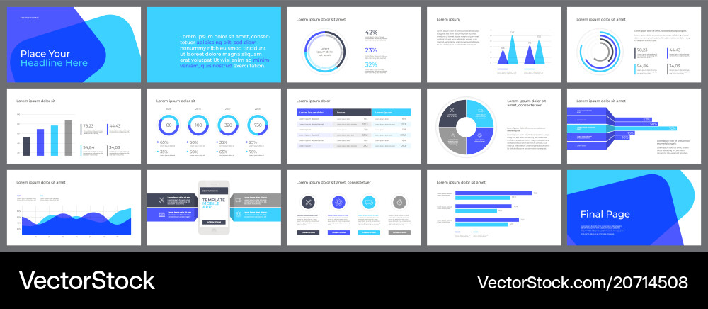 Business Data Charts & Graphs Template vector image