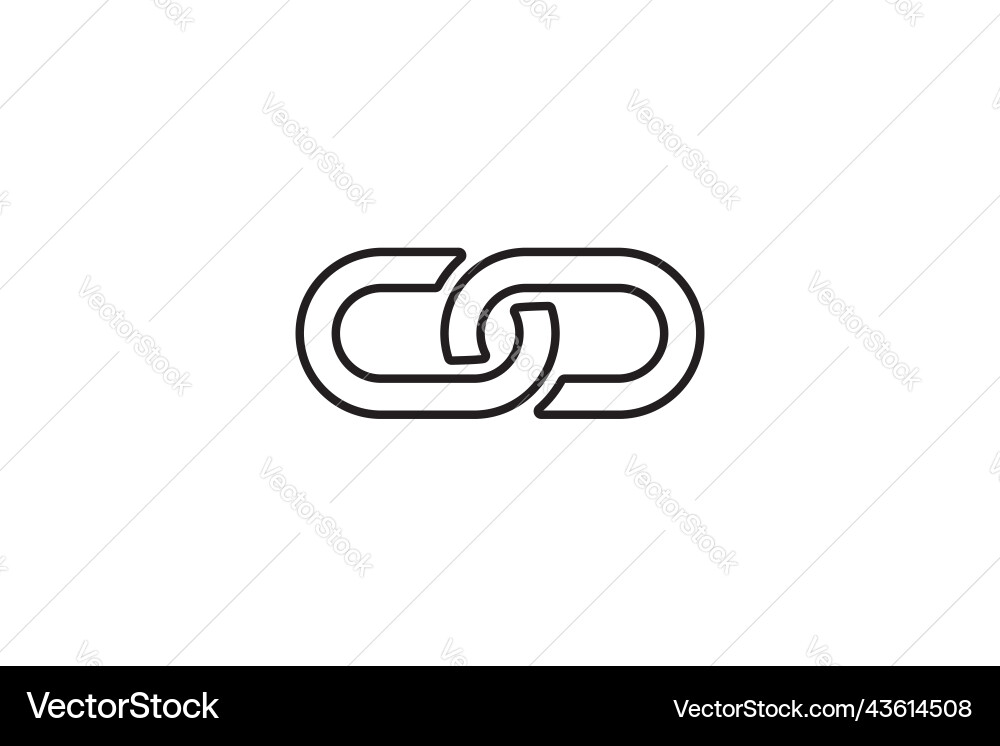 Chain link icon connection sign linked interface vector image