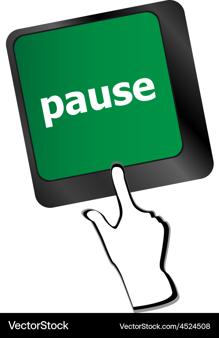 Computer keyboard with pause key - business vector image