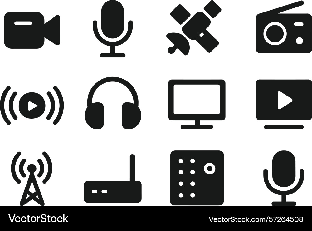Digital communication tools displayed as icons Digital communication tools displayed as icons vector image