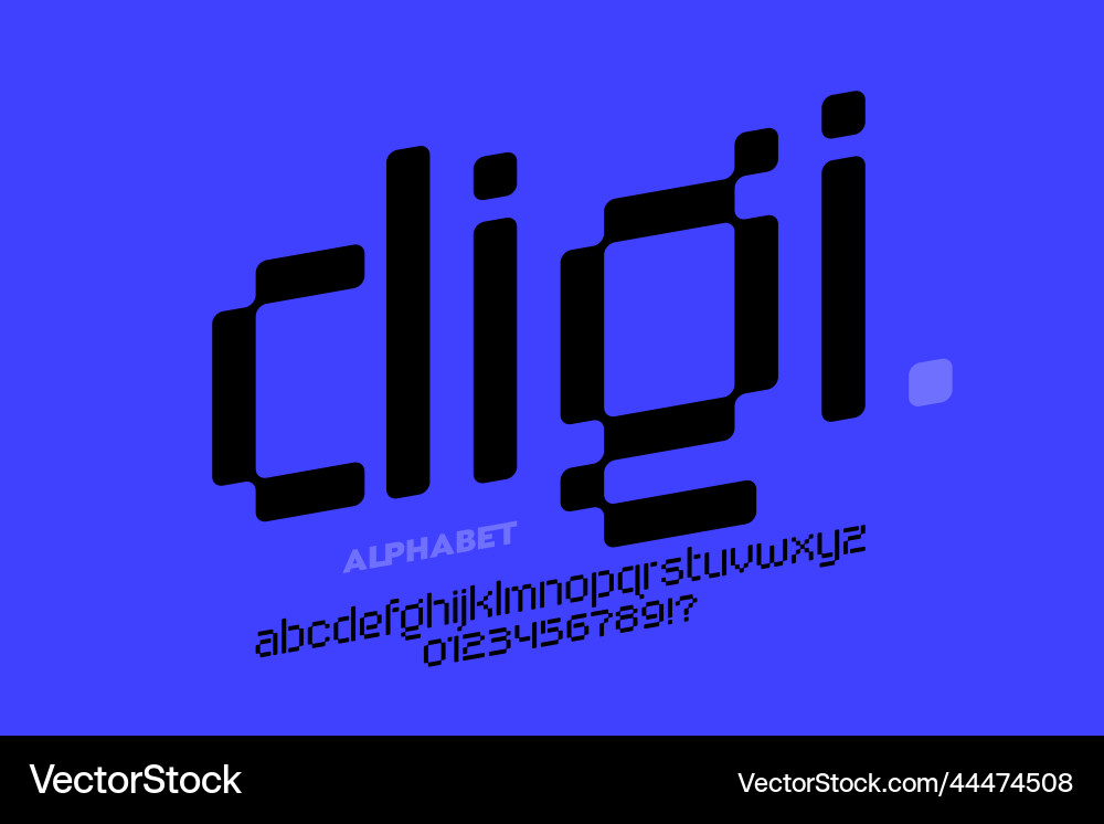 Digital Font Pixel Style vector image