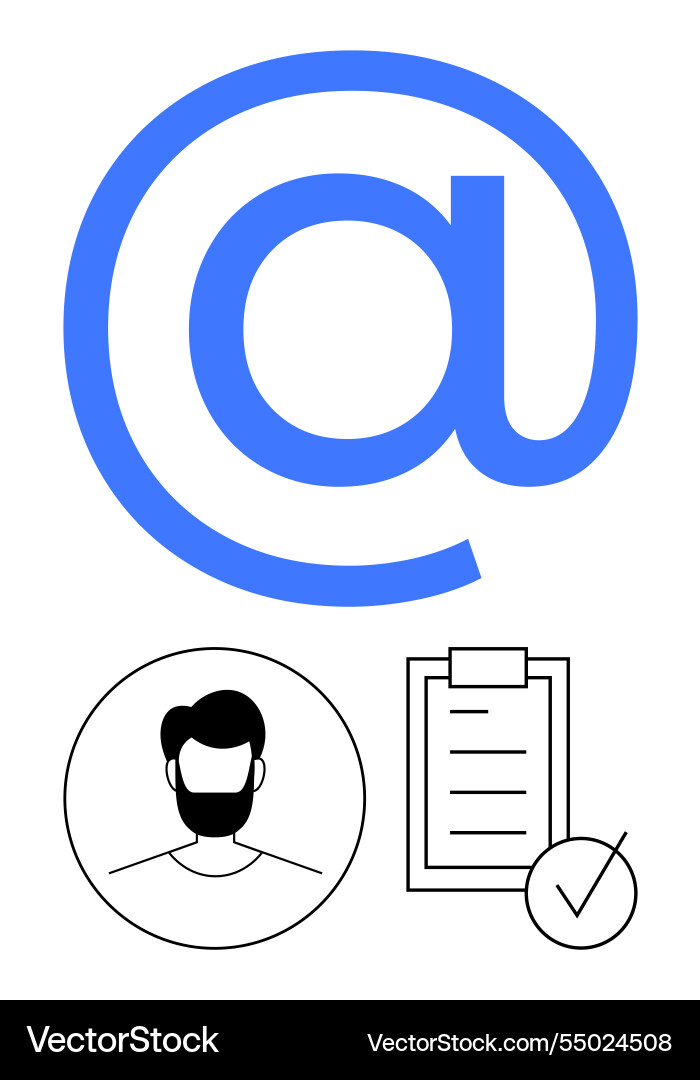 Email communication with user profile Email communication with user profile vector image