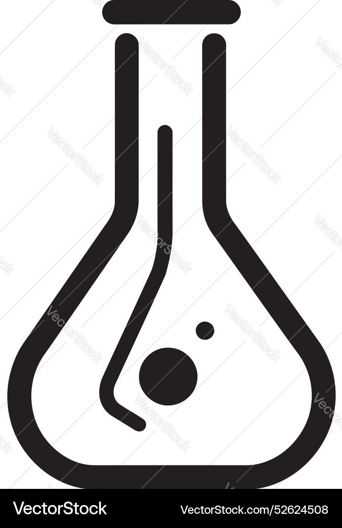 Flask fusion erlenmeyer bottle design and icon Vector Image