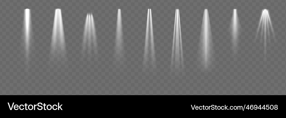Light effect set glow isolated white transparent Vector Image