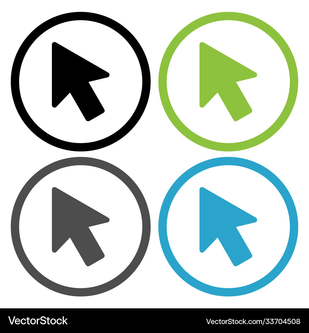 Mouse cursor sign icon pointer symbol circles 4 Mouse cursor sign icon pointer symbol circles 4 vector image