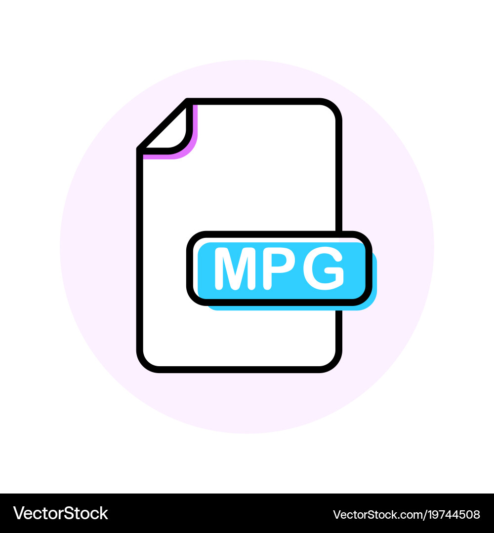 Mpg file format extension color line icon vector image