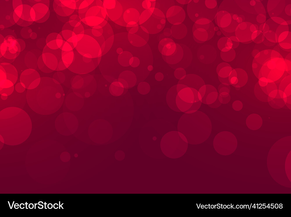 Red bokeh lights effect background vector image