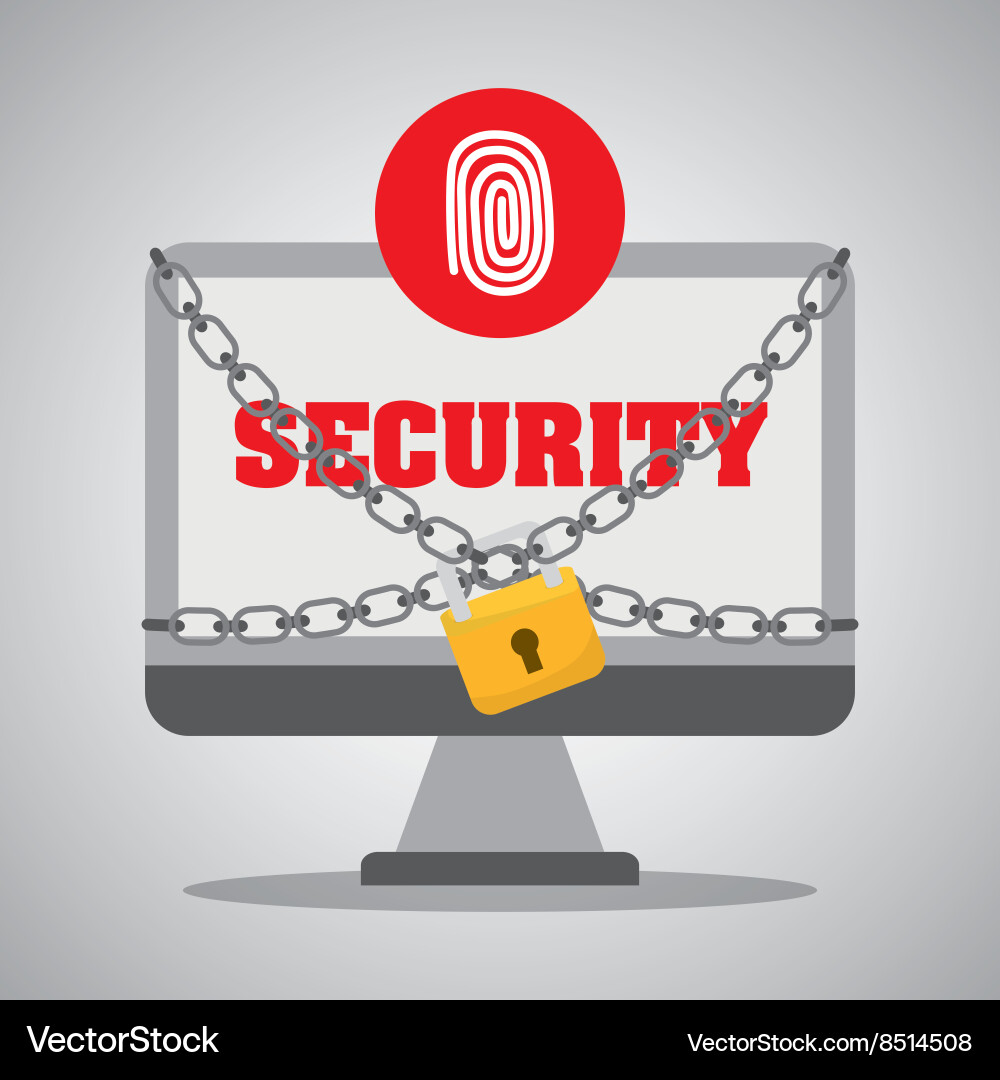 Security system design warning and technology vector image