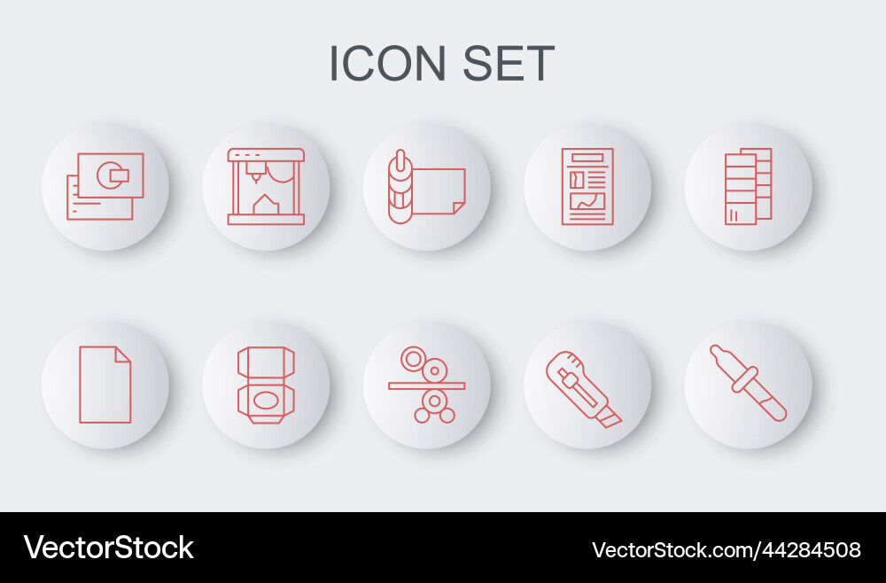 Set line pipette empty document roll of paper Set line pipette empty document roll of paper Vector Image