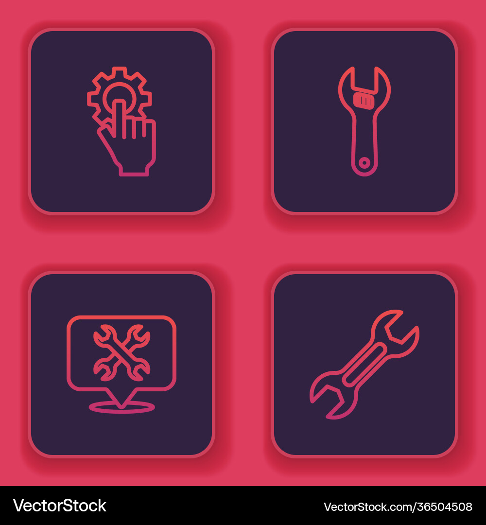 Set line settings in hand location Vector Image