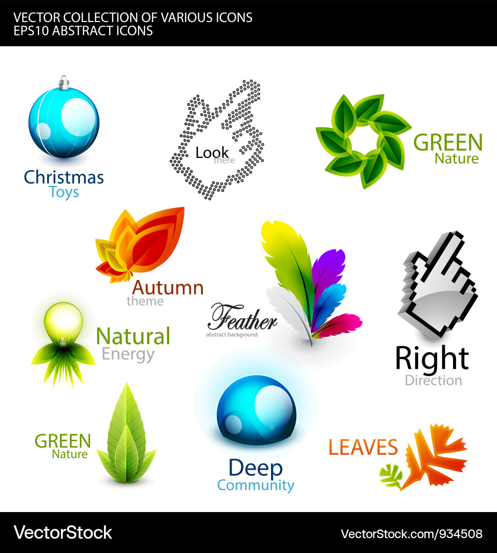 Set of various detailed design elements Vector Image
