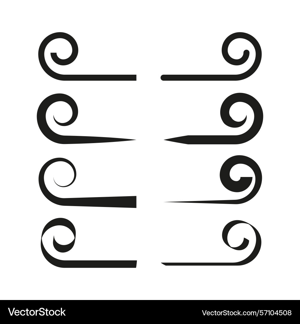 Swirl icon curl line symbols abstract spiral vector image