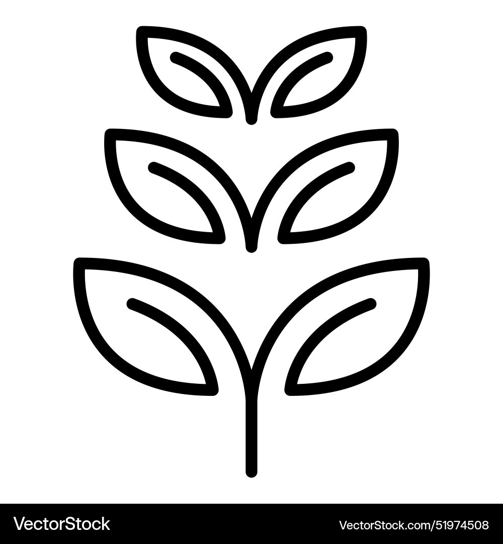 Tree sprout icon in thin line style graphic design vector image