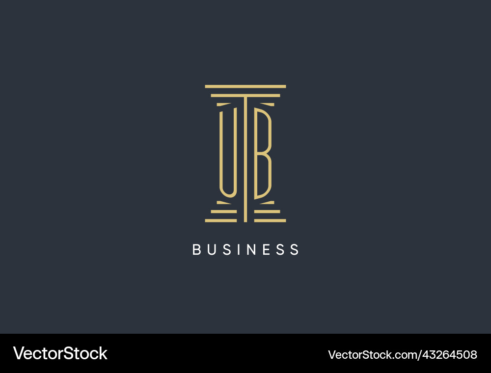 Ub initial monogram with pillar shape logo design Vector Image