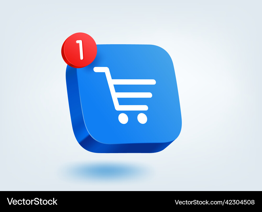 Web shopping cart concept 3d mobile application vector image