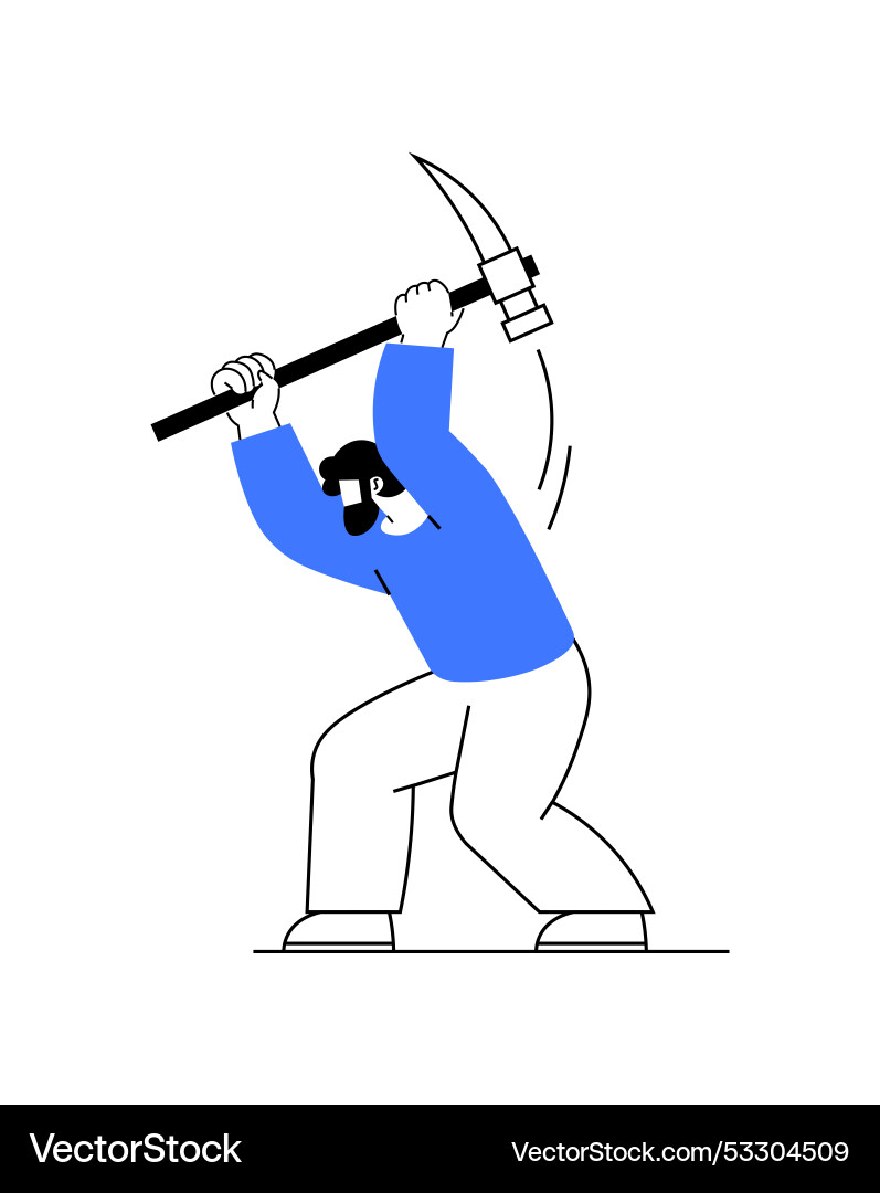 A miner character using pickaxe Vector Image