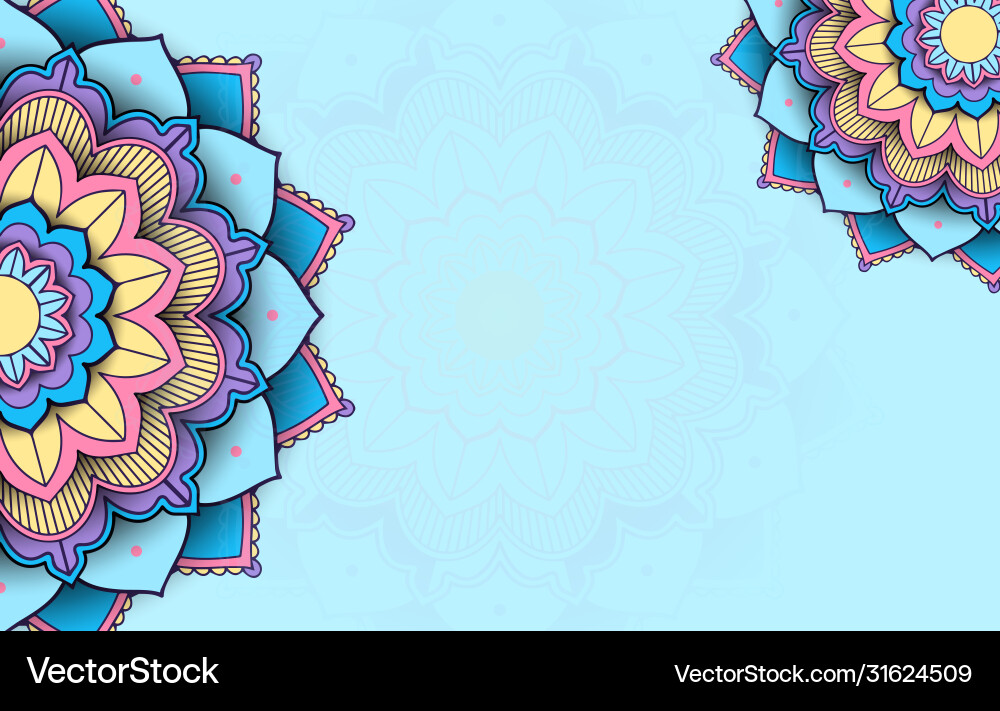 Background template with mandala pattern design Vector Image