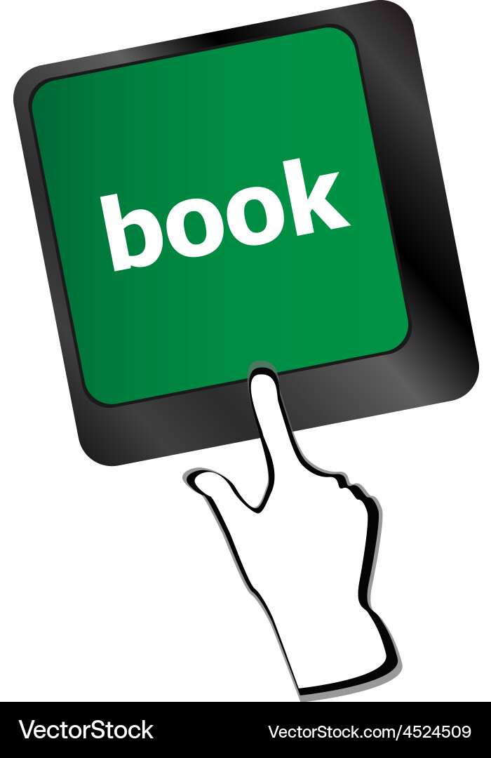 Book word on computer keyboard button Vector Image