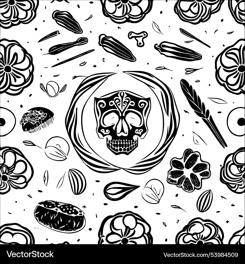 Bread abstract pattern seamless Vector Image