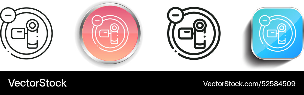 Camera icon thin linear regular and button style Vector Image