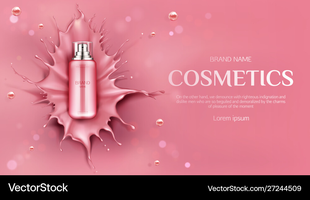 Cosmetic bottles mock up beauty skin care product Cosmetic bottles mock up beauty skin care product vector image