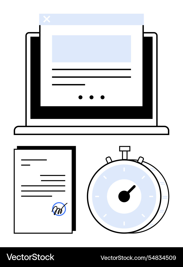 Digital workflow with document signing website Digital workflow with document signing website Vector Image
