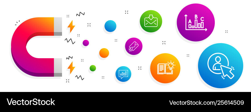 E-mail incoming mail and survey results icons set E-mail incoming mail and survey results icons set vector image