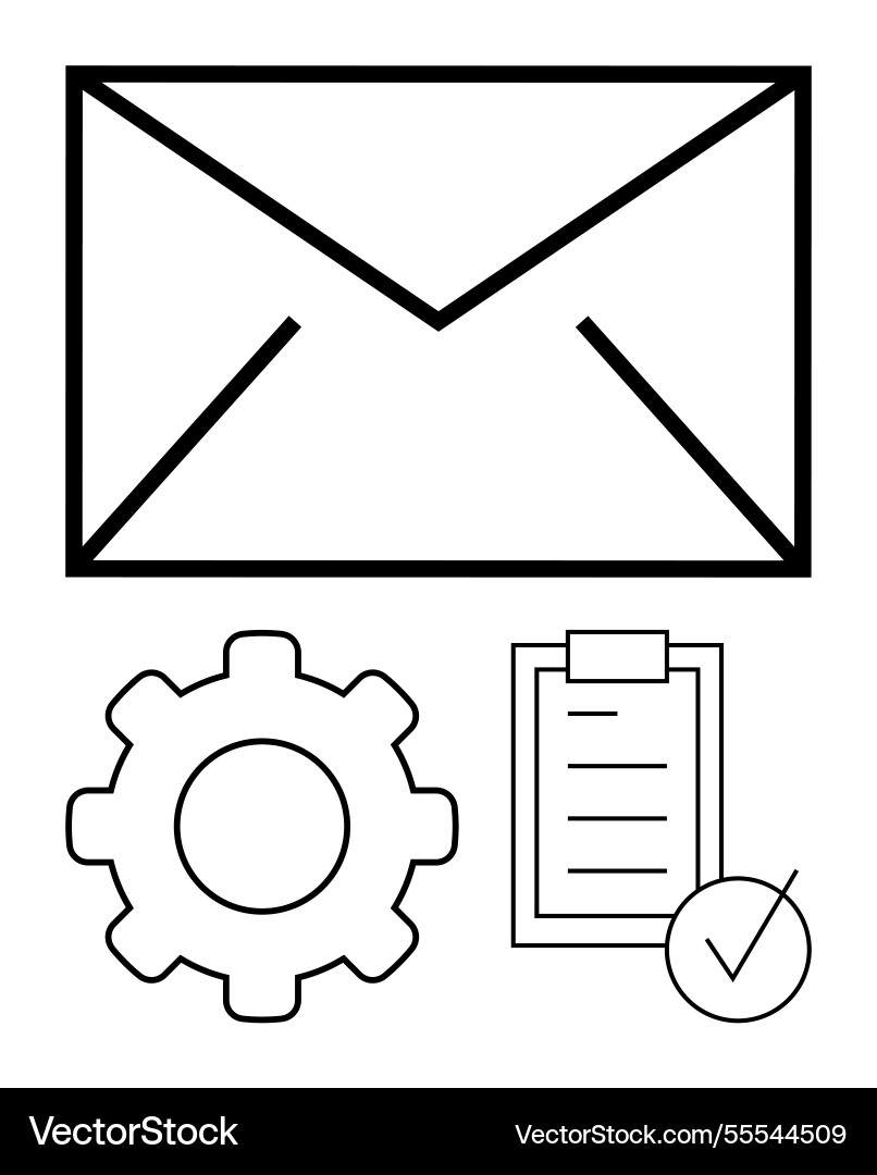 Email communication with settings optimization Email communication with settings optimization vector image