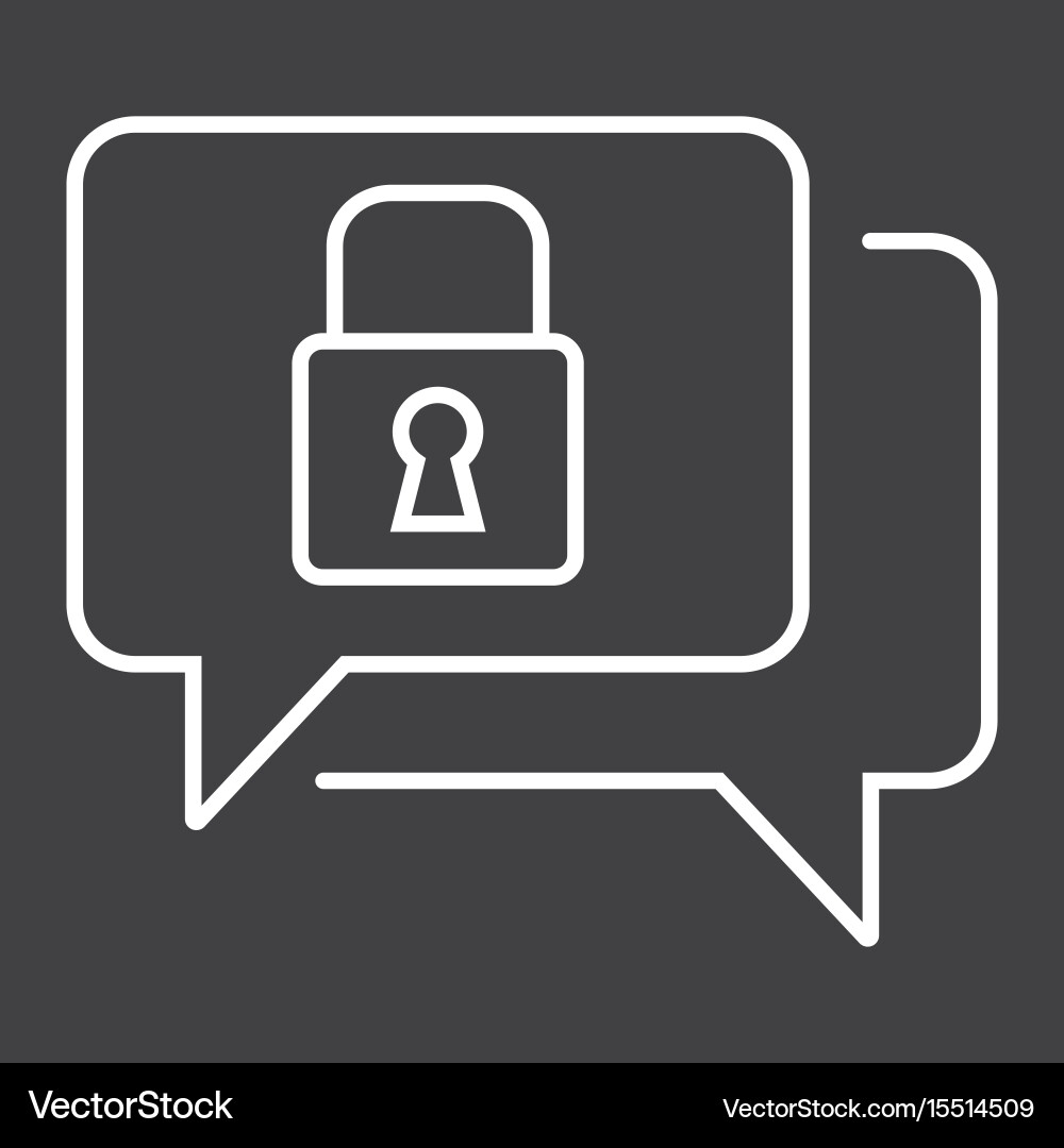 Encrypted messaging line icon security vector image