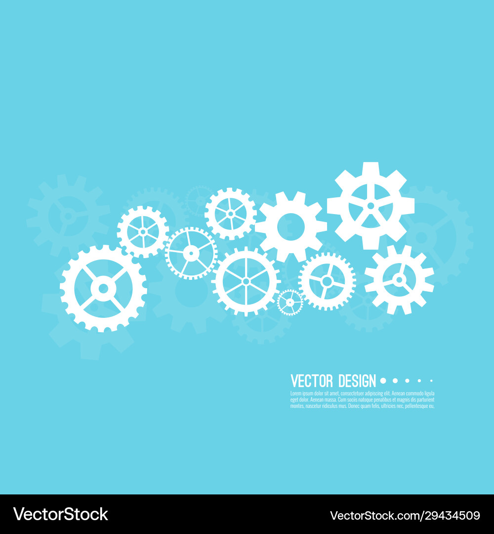 Gear wheel and cogwheel mechanism Gear wheel and cogwheel mechanism vector image