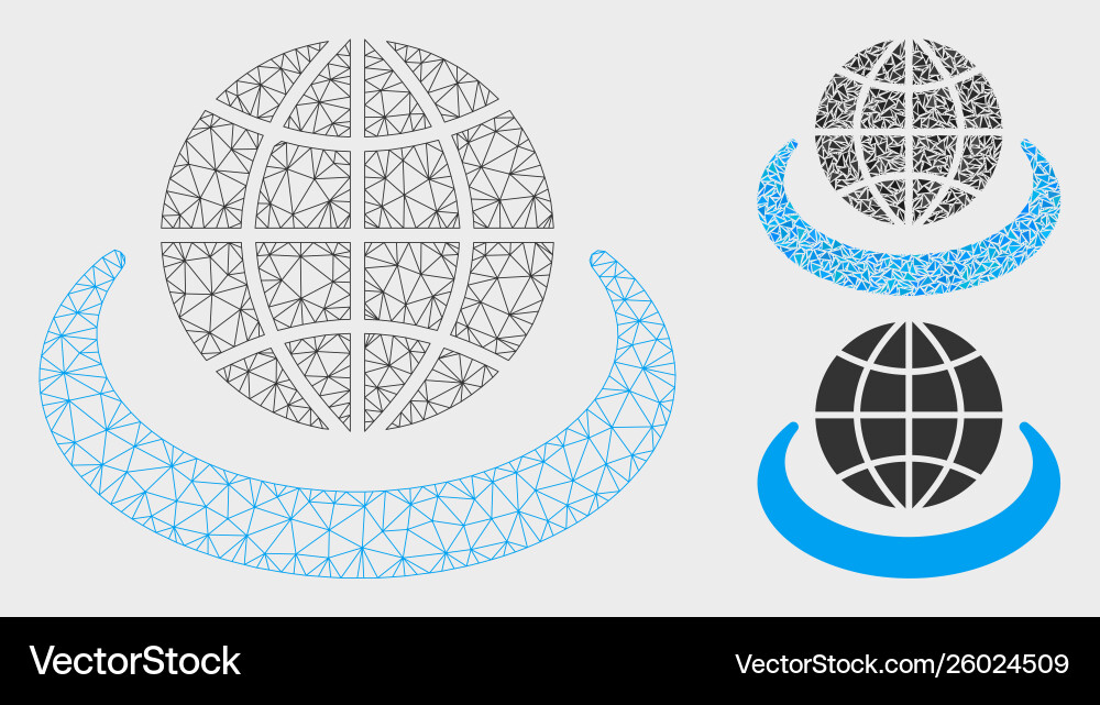 Global network mesh model Global network mesh model vector image