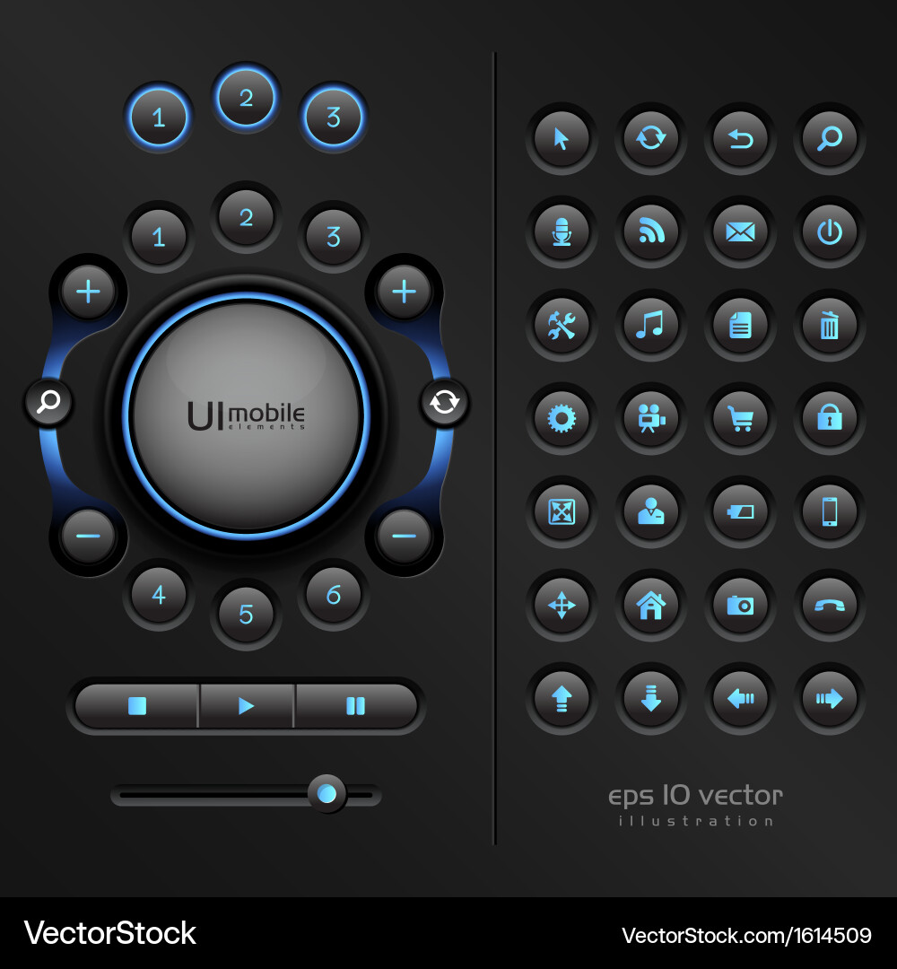 Mobile UI Elements Collection vector image