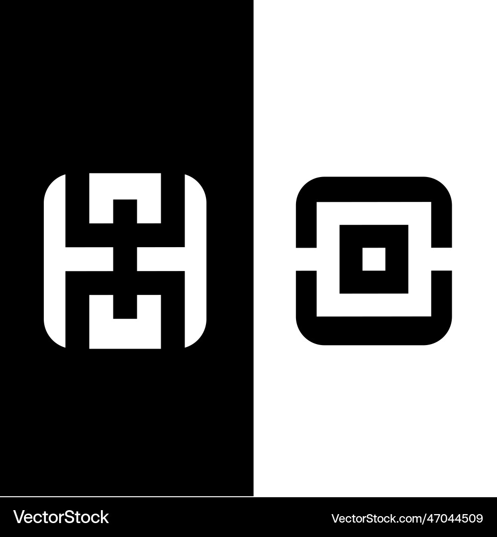 Monogram logo with shape style design template Monogram logo with shape style design template vector image