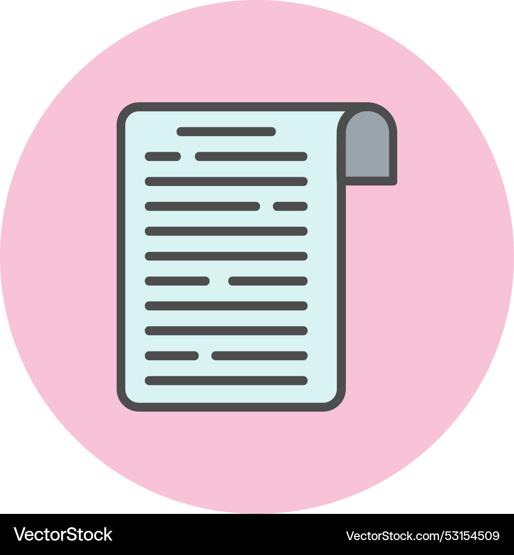 Notes line filled circle icon vector image