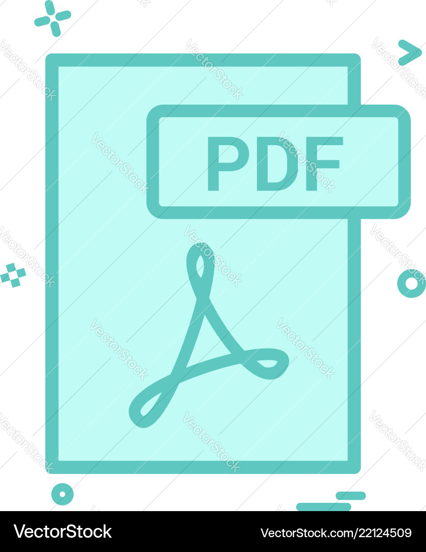 Pdf file format icon design Pdf file format icon design vector image