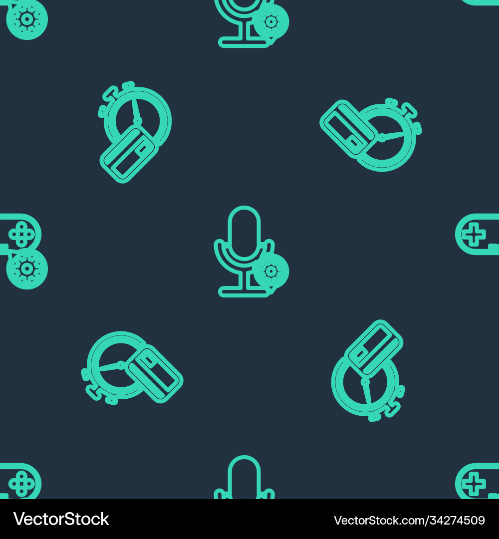 Set line microphone setting fast payments Set line microphone setting fast payments vector image